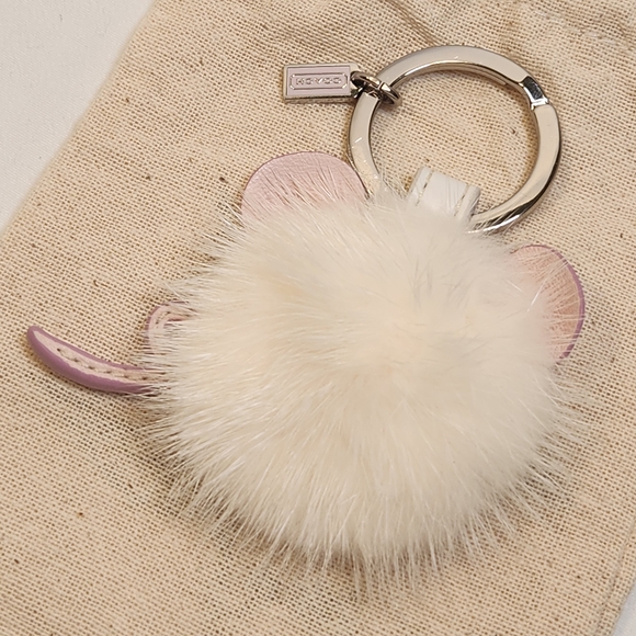 Coach Accessories - Coach RARE White Mink Mouse Keychain/bag charm
